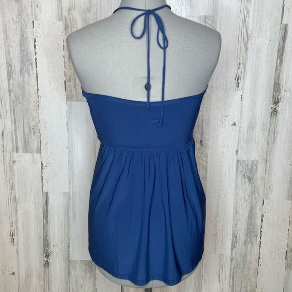 Express Top blue strappy halter size Medium - Picture 3 of 5